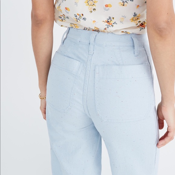 Madewell Slim Emmett Wide-Leg Crop Pant in Speckle - Picture 4 of 5